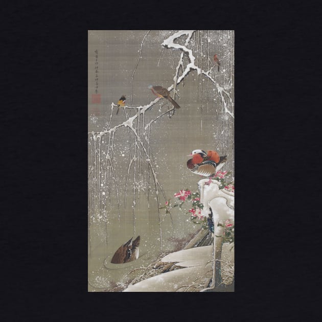 Ito Jakuchu: Mandarin Ducks in Snow (Setchu En-o-zu) by topower